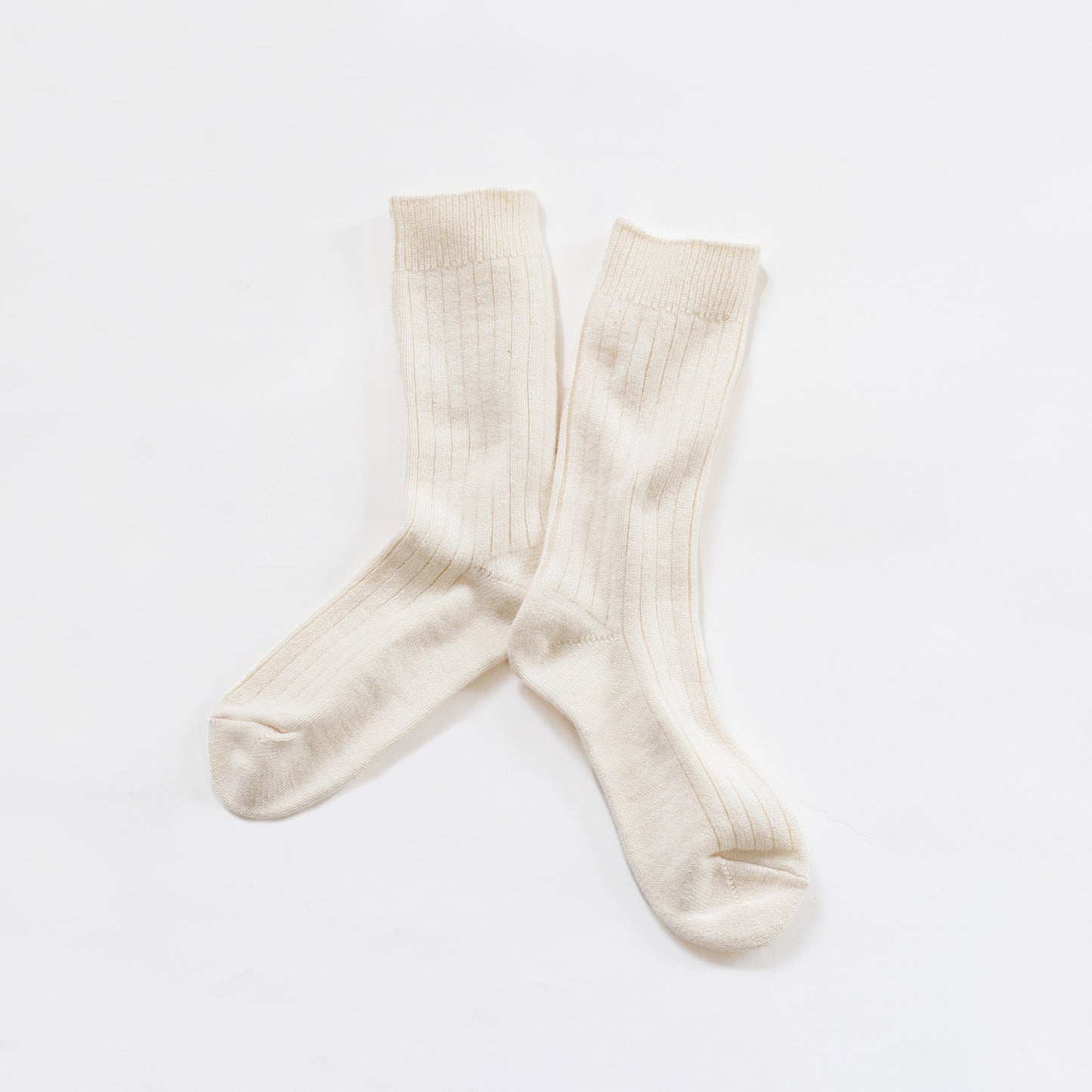 ROTOTO COTTON WOOL RIBBED CREW SOCKS