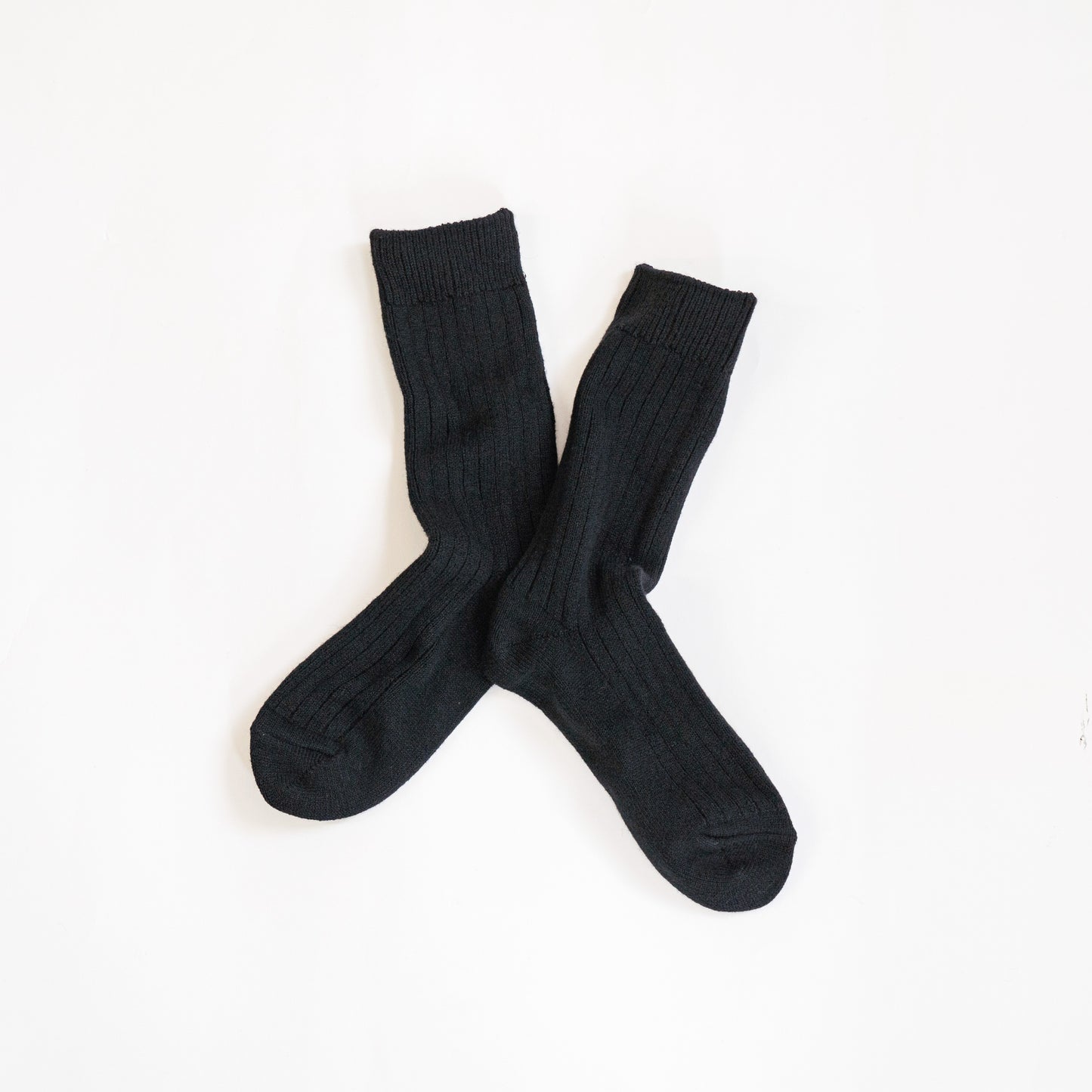 ROTOTO COTTON WOOL RIBBED CREW SOCKS