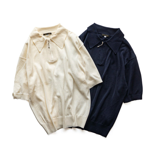 HAVERSACK Half zip knit polo