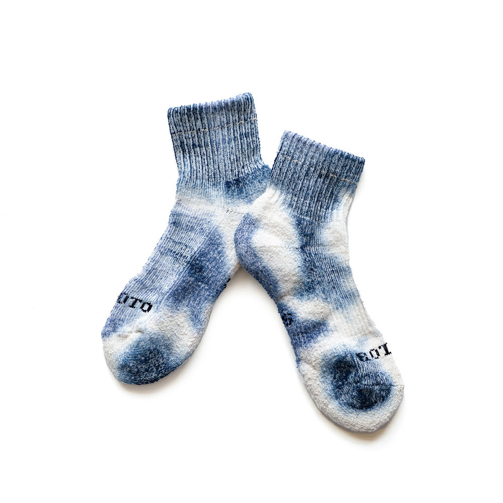 ROTOTO HEMP/ORGANIC COTTON PILE ANKLE SOCKS”TIE DYE”