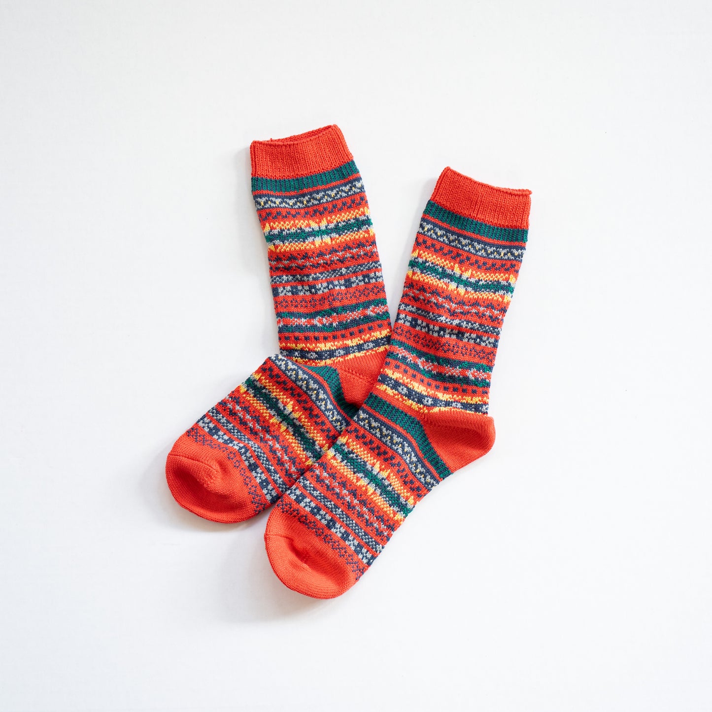 ROTOTO JACQUARD CREW SOCKS ”FAIRISLE”