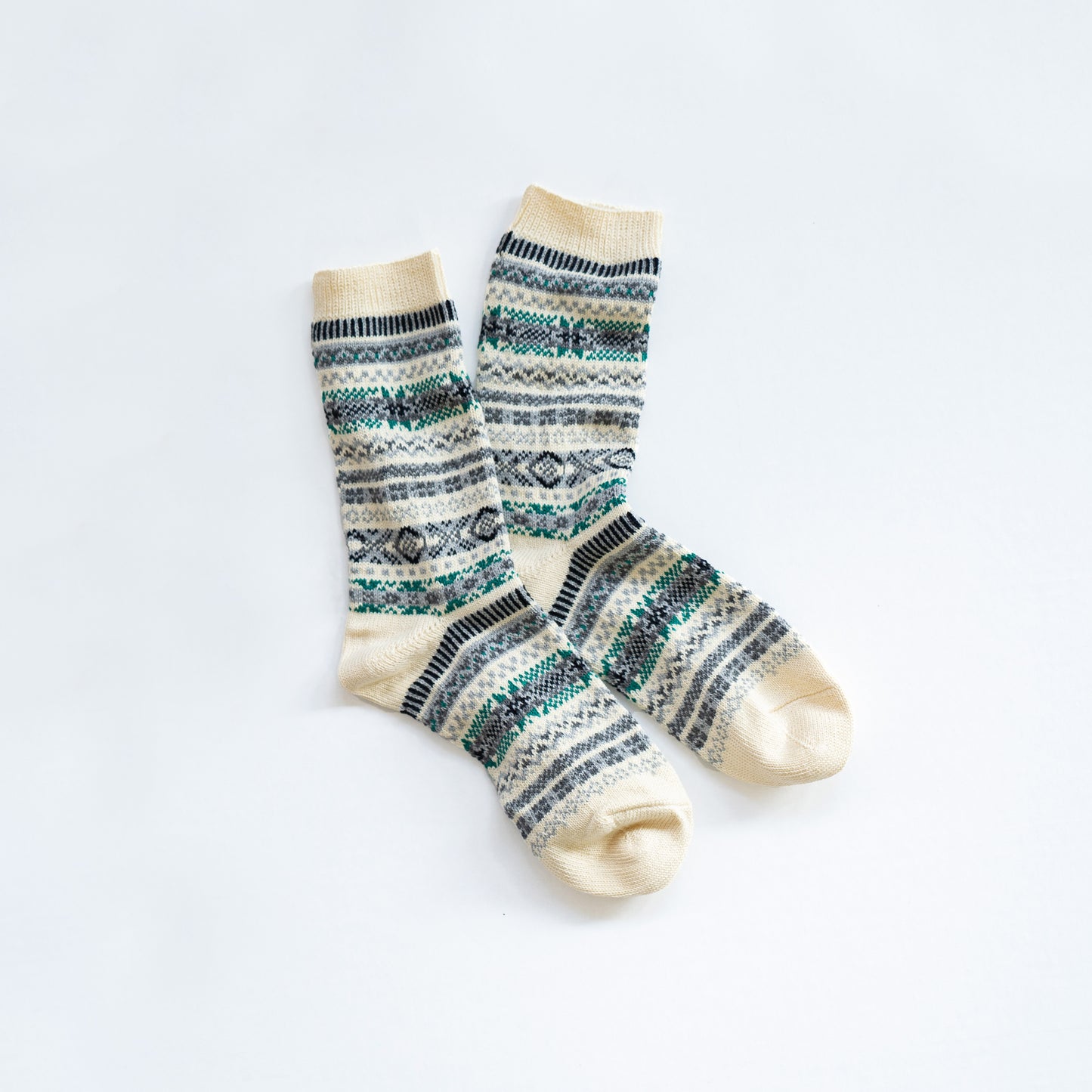 ROTOTO JACQUARD CREW SOCKS ”FAIRISLE”