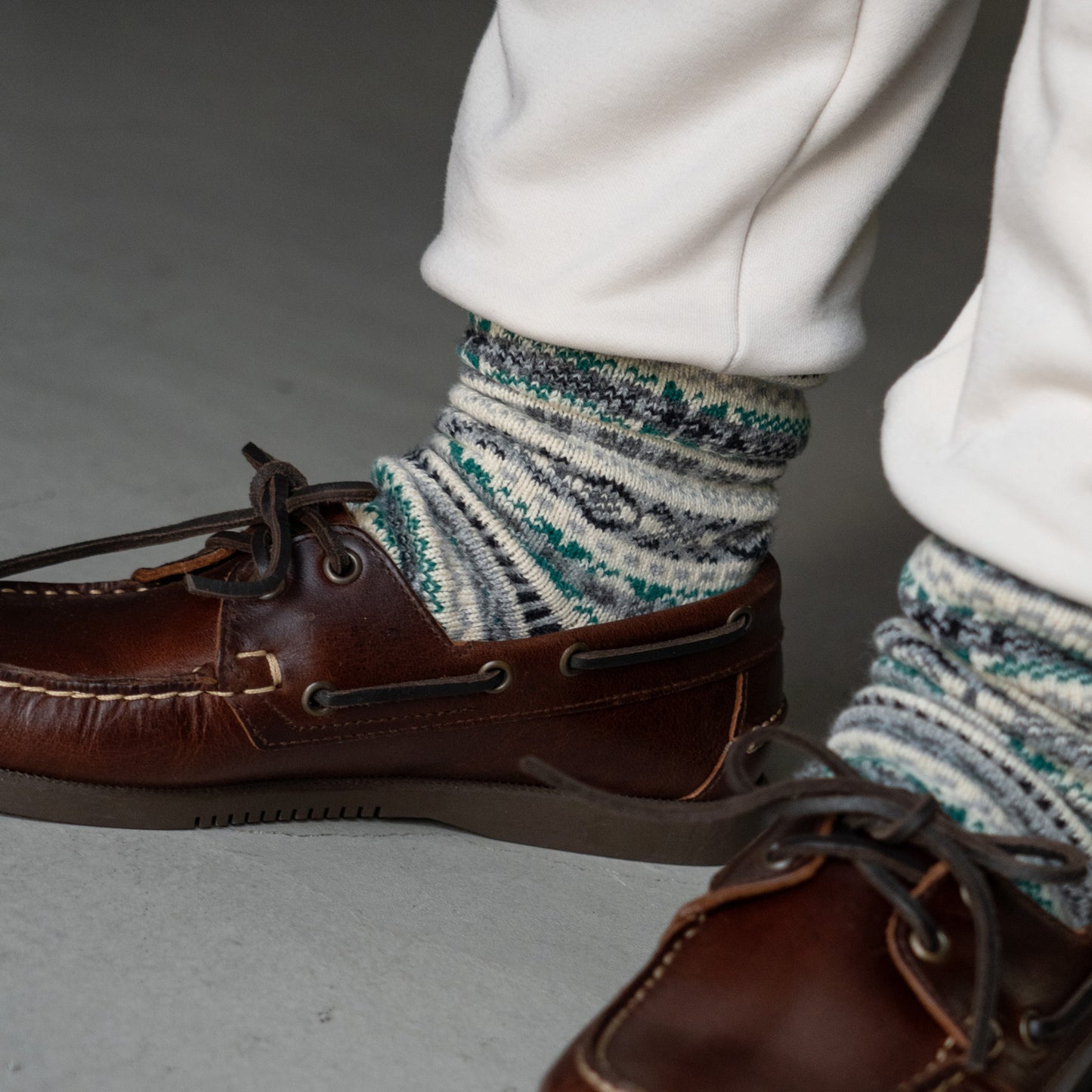 ROTOTO JACQUARD CREW SOCKS ”FAIRISLE”