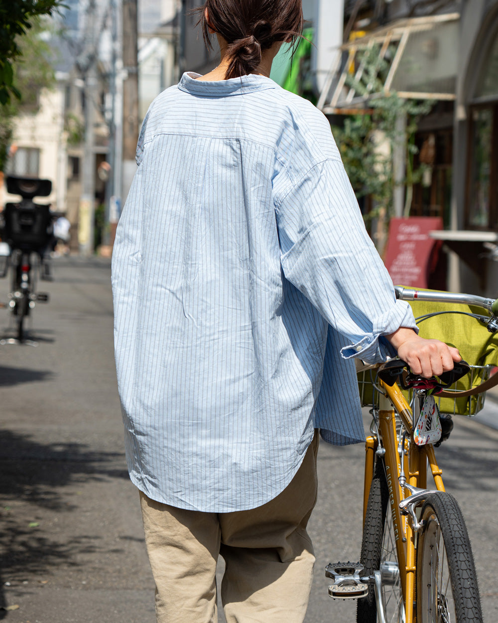 nanamica ボタンダウンストライプシャツ XL nanamica Regular Collar Stripe Wind Shirt Black 23FA-I