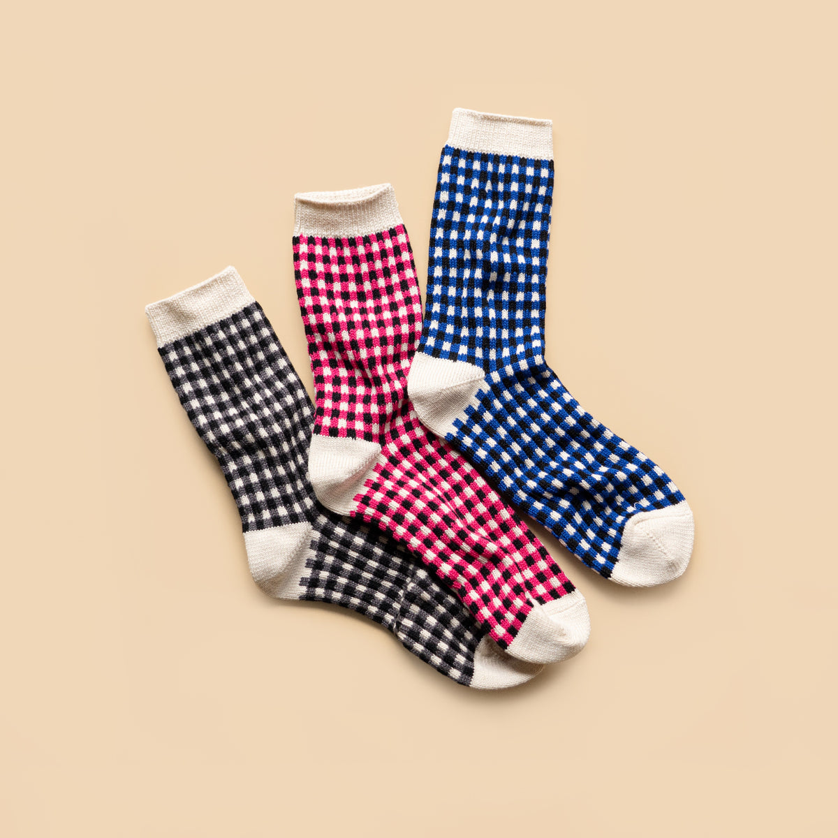 ROTOTO GINGHAM CHECK SOCKS