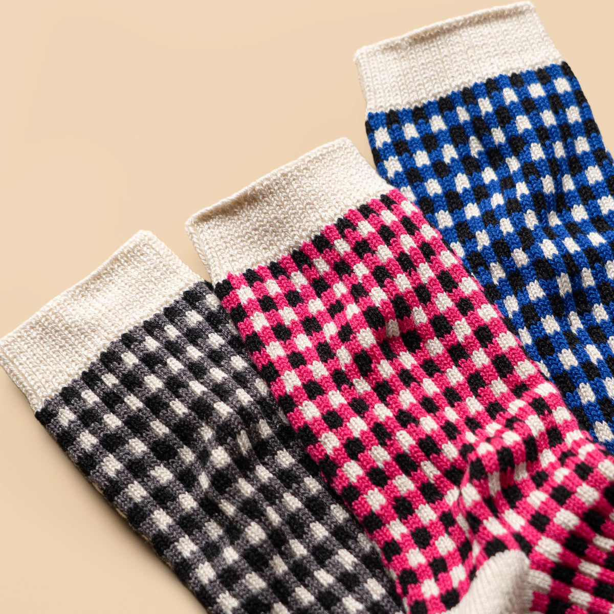 ROTOTO GINGHAM CHECK SOCKS