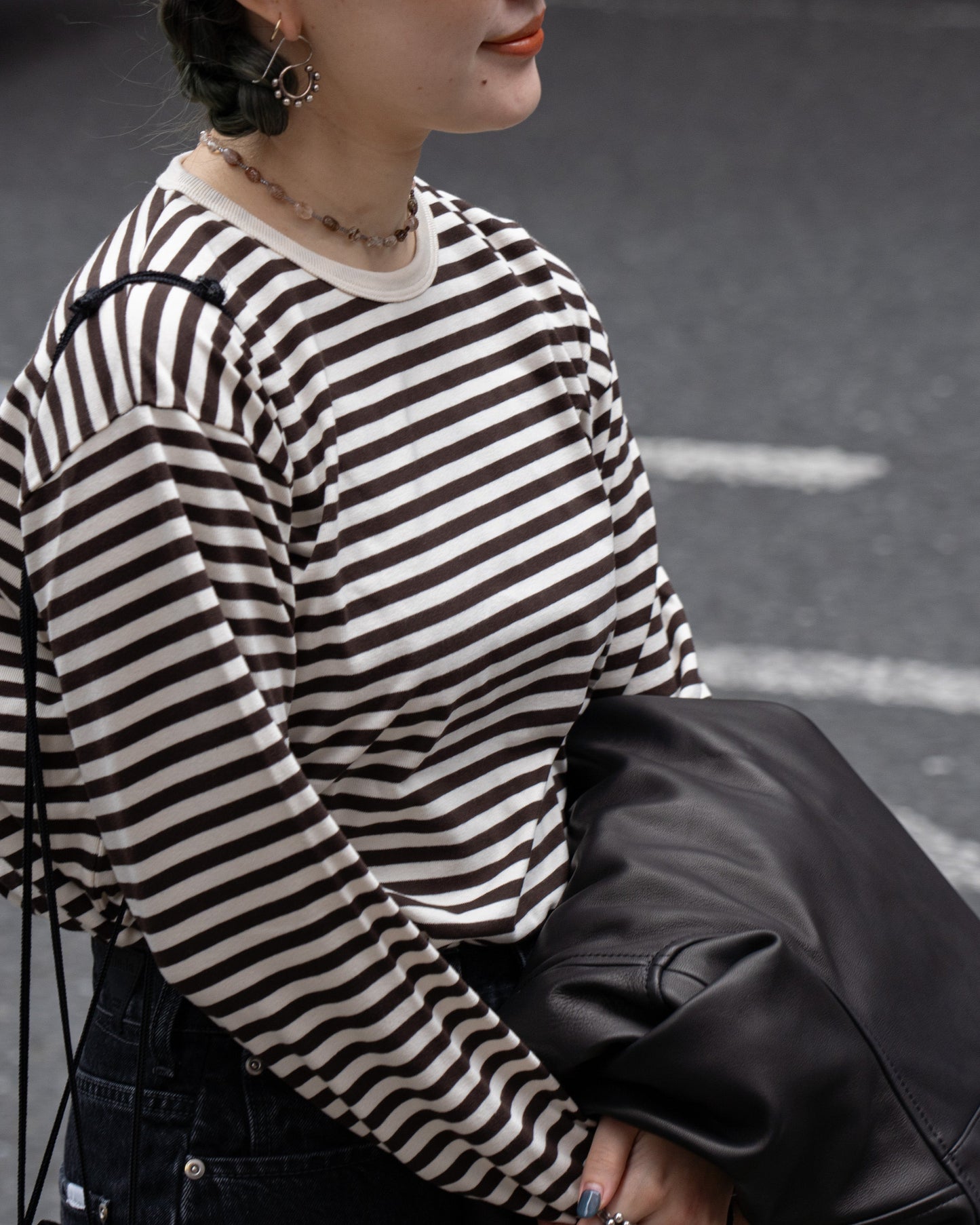 nanamica COOLMAX Stripe Jersey L/S Tee