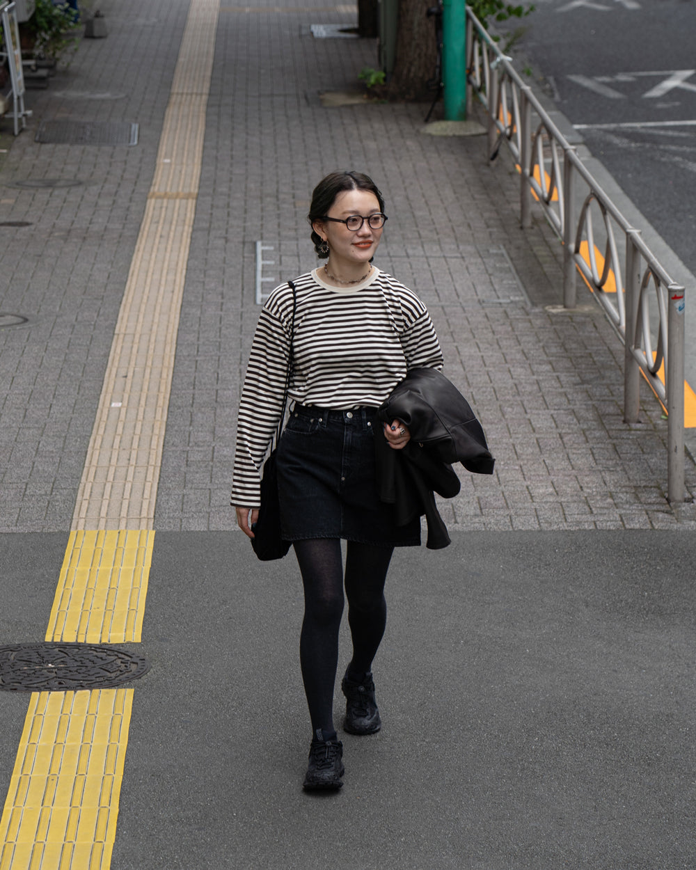 nanamica COOLMAX Stripe Jersey L/S Tee