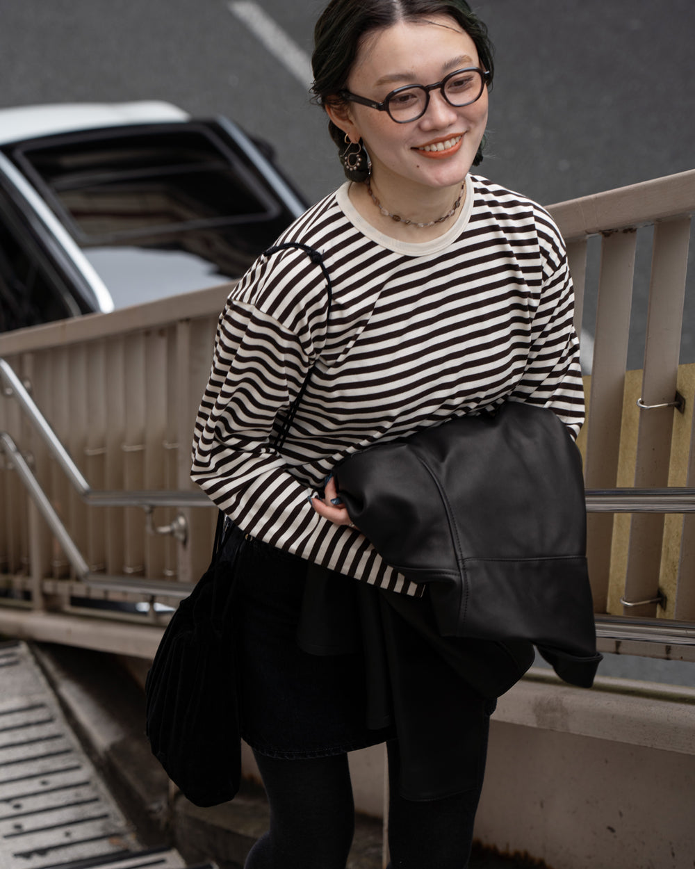 nanamica COOLMAX Stripe Jersey L/S Tee