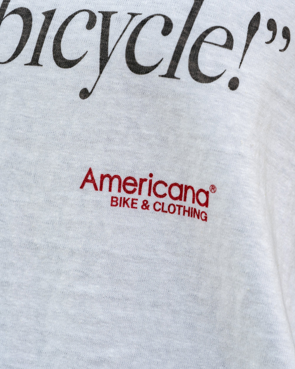 Americana × Friday   Print tee " No Thanks  I'll go by bicycle "
