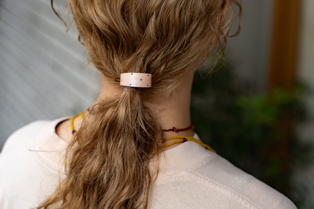 roll vintage dot barrette