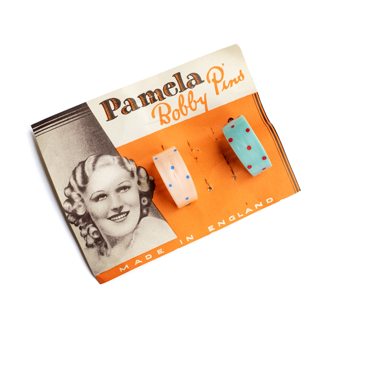 roll vintage dot barrette