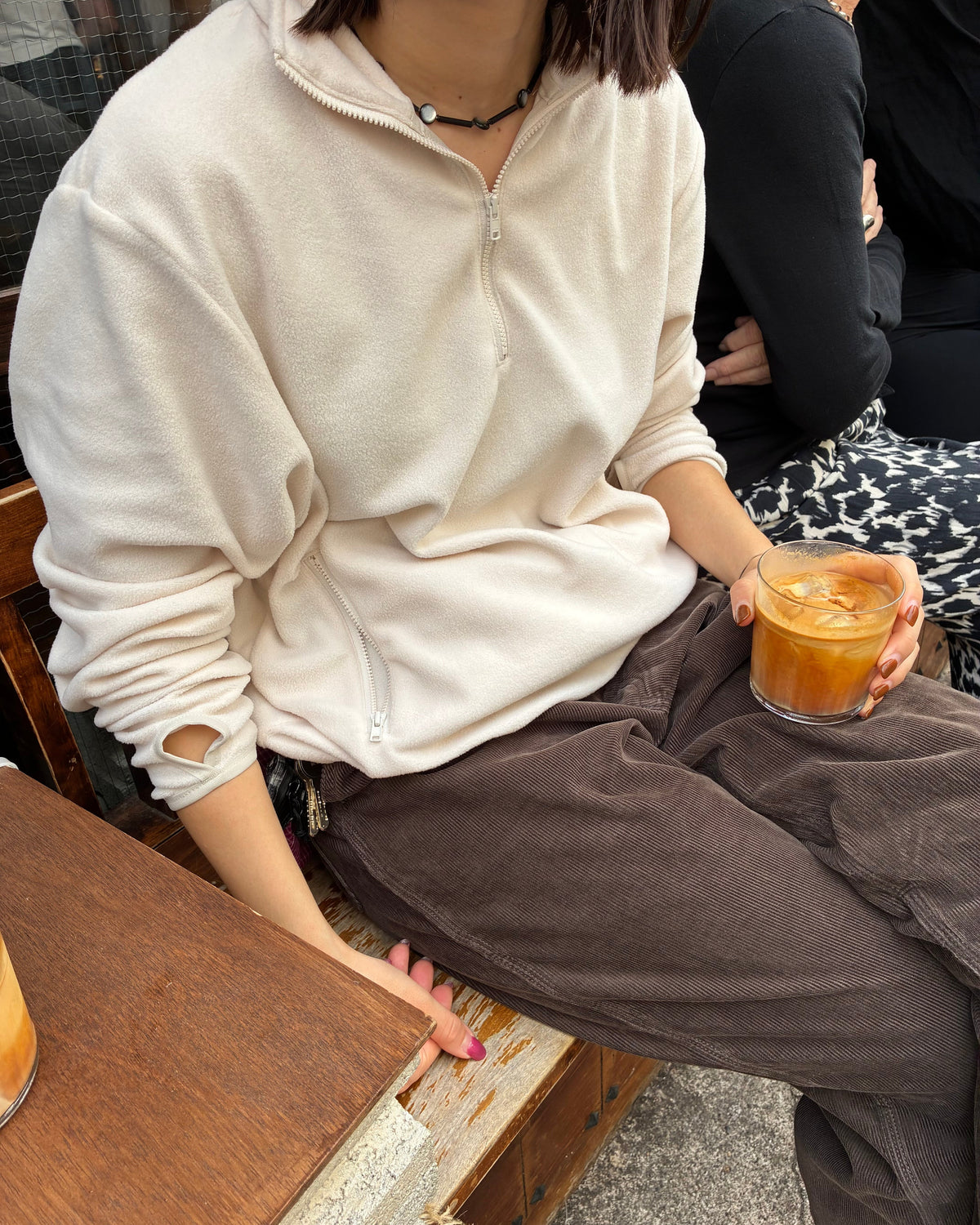 F F F   Fleece Pullover -Ivory