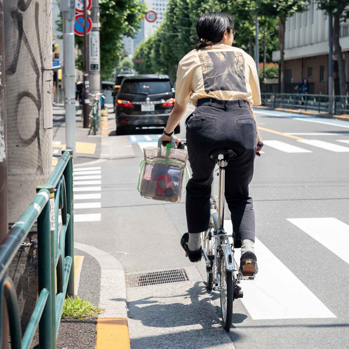 roll kinchaku bag - mesh