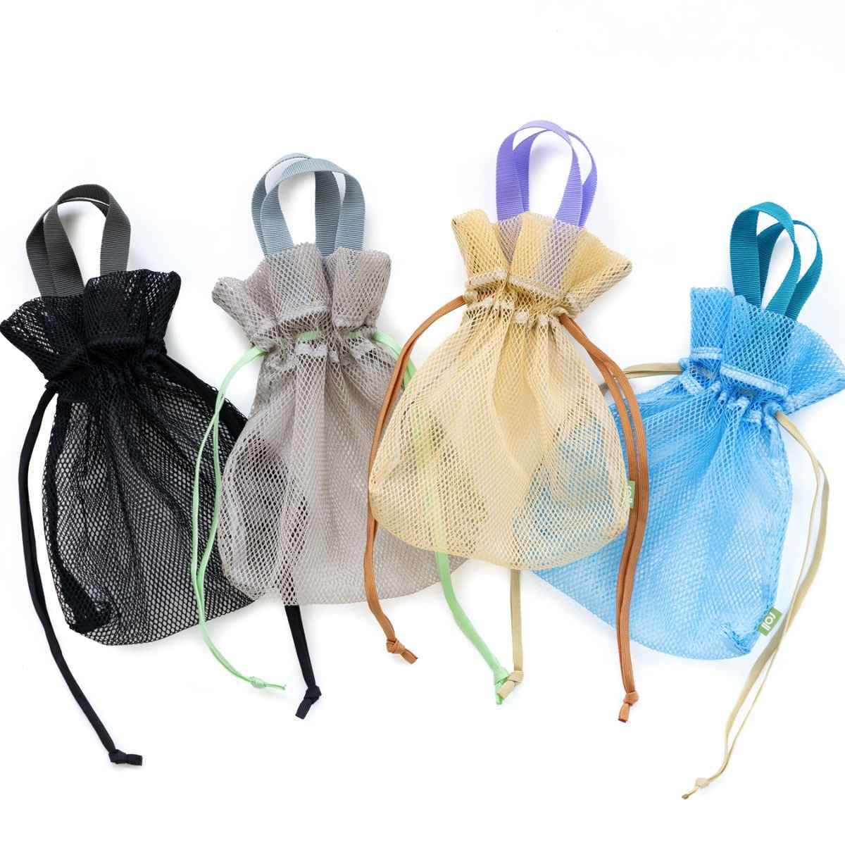 roll kinchaku bag - mesh